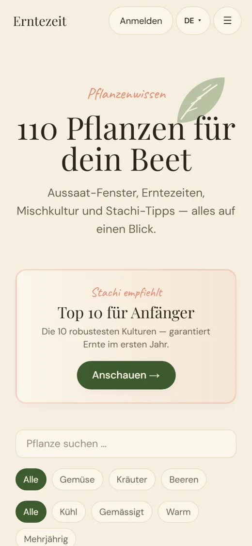 Screenshot der App